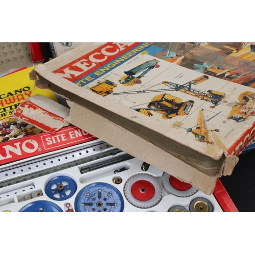 170 - Six boxed Meccano sets to include Highway Vehicle Set, Airport Service Set, Engineering Set etc, unc... 