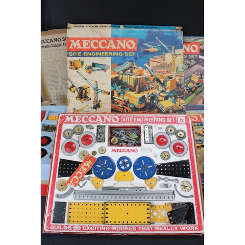 170 - Six boxed Meccano sets to include Highway Vehicle Set, Airport Service Set, Engineering Set etc, unc... 