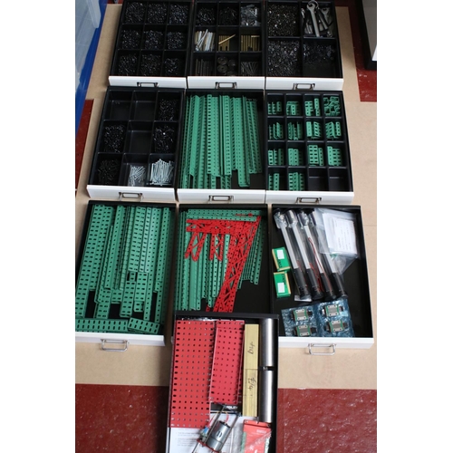 205 - Bisley ten drawer cabinet containing various Marklin and other construction accessories accessories ... 