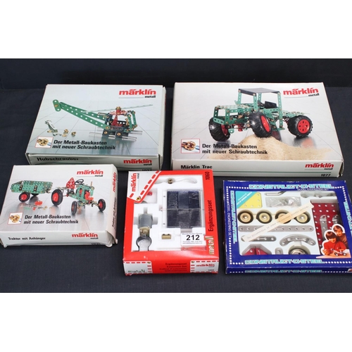 212 - Three boxed Marklin Metall models, Tractor with Trailer 1031, Helicopter 1037 & Tractor 1077, togeth... 