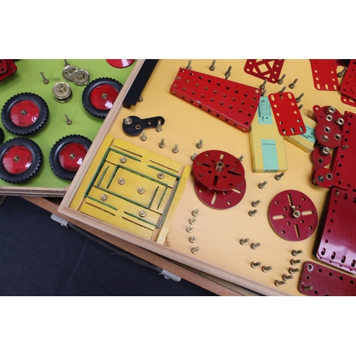 217 - Meccano Outfit No 9 set contained within a wooden box, incomplete but good contents in good conditio... 