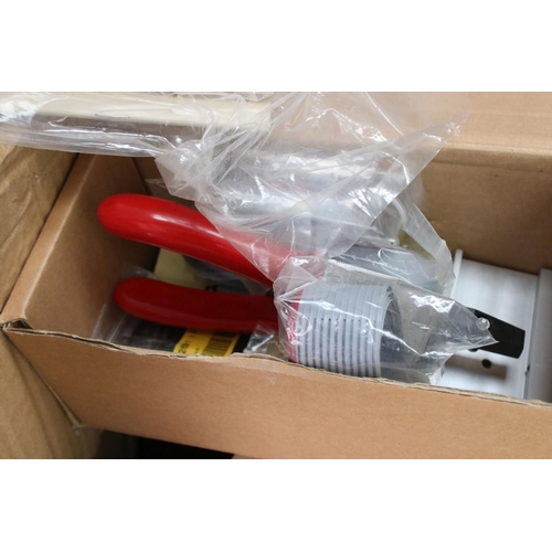 221 - Quantity of various Construction building accessories and parts to include boxed Desktop Voltage Con... 