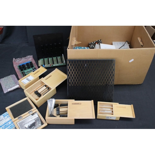 225 - Quantity of construction building accessories to include Alpha Products a-bus mb120, various tools f... 