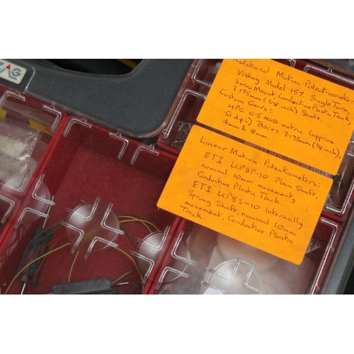 229 - Construction - Two plastic compartment tray boxes with various accessories for building to include g... 