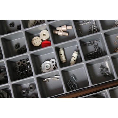 207 - Bisley ten drawer cabinet containing various construction accessories, nuts, bolts, wheels etc, well... 