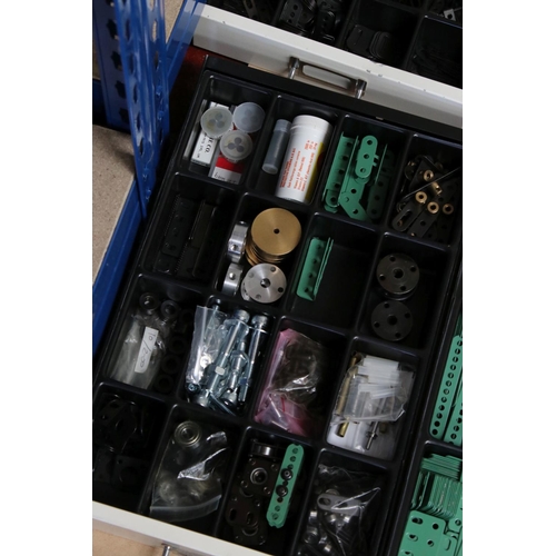 209 - Bisley 15 drawer cabinet containing various small Marklin and construction accessories,l screws, pul... 