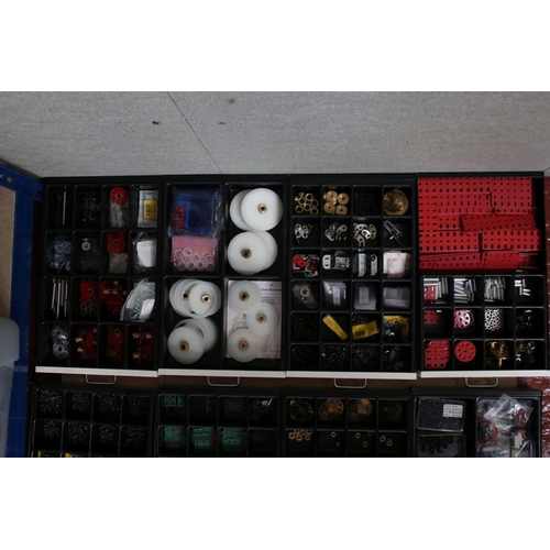 209 - Bisley 15 drawer cabinet containing various small Marklin and construction accessories,l screws, pul... 