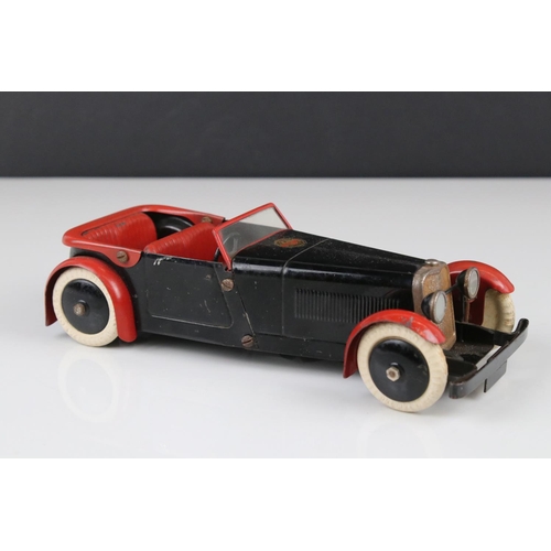 269 - Original Meccano Constructor Car in black with red interior and mud guards, cream wheels, black hubs... 