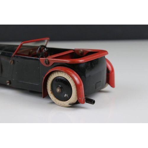 269 - Original Meccano Constructor Car in black with red interior and mud guards, cream wheels, black hubs... 