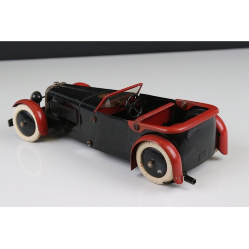 269 - Original Meccano Constructor Car in black with red interior and mud guards, cream wheels, black hubs... 