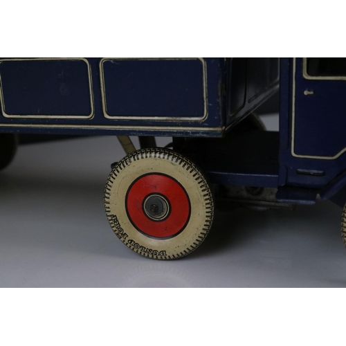 273 - Mettoy tin plate clockwork articulated lorry, the tyres marked Dunlop Fort, 42cm, some rusting, gd o... 