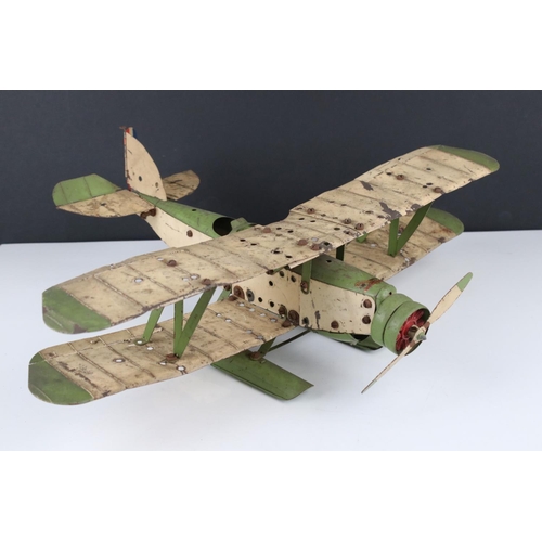 278 - Meccano Seaplane with single propeller, early to mid 20th C, shows rusting