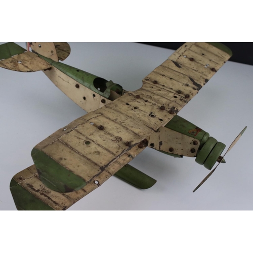 278 - Meccano Seaplane with single propeller, early to mid 20th C, shows rusting