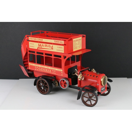 283 - Mamod live steam LB1 steam model London Omnibus bus in red body with original tag, excellent conditi... 