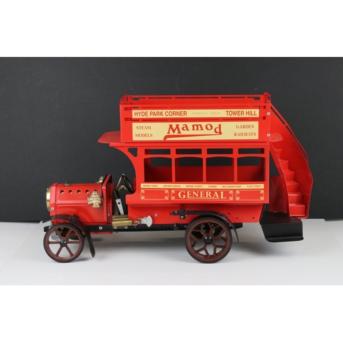 283 - Mamod live steam LB1 steam model London Omnibus bus in red body with original tag, excellent conditi... 