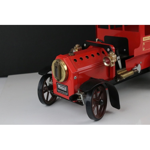 283 - Mamod live steam LB1 steam model London Omnibus bus in red body with original tag, excellent conditi... 