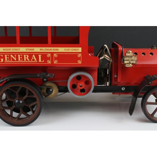 283 - Mamod live steam LB1 steam model London Omnibus bus in red body with original tag, excellent conditi... 