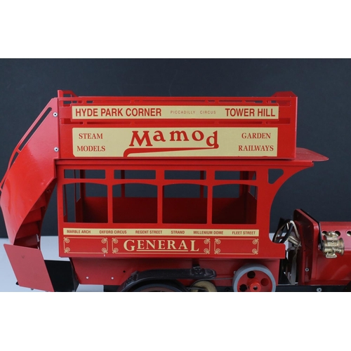 283 - Mamod live steam LB1 steam model London Omnibus bus in red body with original tag, excellent conditi... 