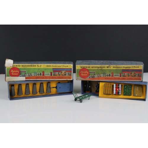 127a - Two boxed Hornby Series Railway Accessories sets to include No 1 Miniature Luggage & Truck and NO 2 ... 