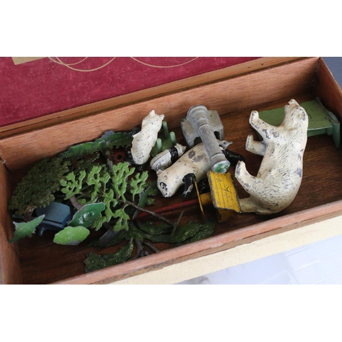 246a - Large quantity of vintage Britains and other metal farm animals, figures, vehicles and accessories t... 