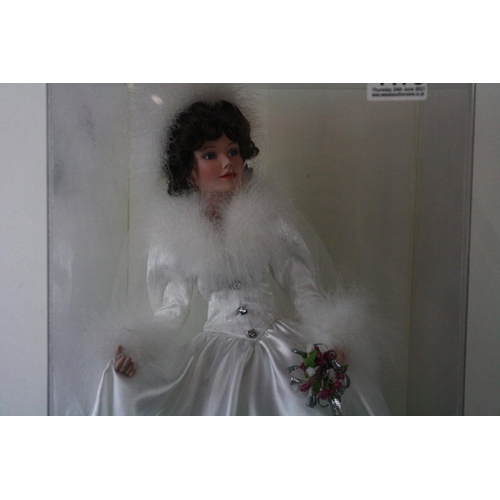 1175 - Wedding Doll 'Winter Romance' on stand within plastic case, 1997, case 19