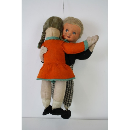 296 - Mid 20th C Deans cloth dolls dancing the tango