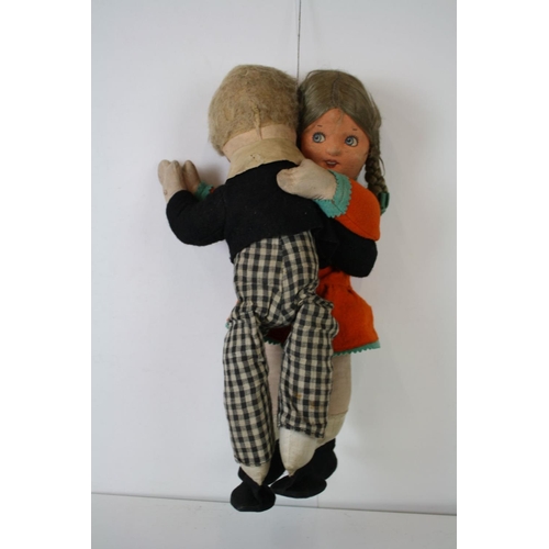 296 - Mid 20th C Deans cloth dolls dancing the tango