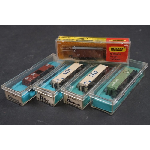 13 - 24 Cased / boxed N gauge items of rolling stock to include Lima, Graham Farish, Minitrix etc featuri... 