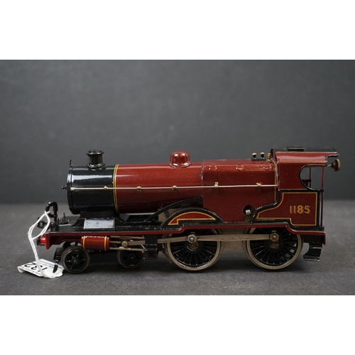 132 - Hornby O gauge clockwork 4-4-0 1185 LMS locomotive in excellent condition