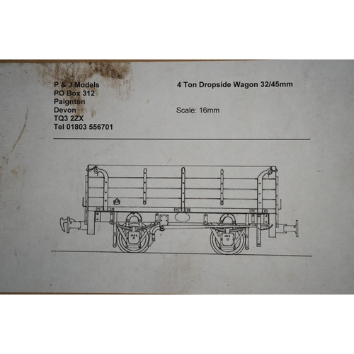 135 - Five boxed wooden & plastic kits for model railway to include JD Models Narrow Gauge Coach Kit, P&J ... 