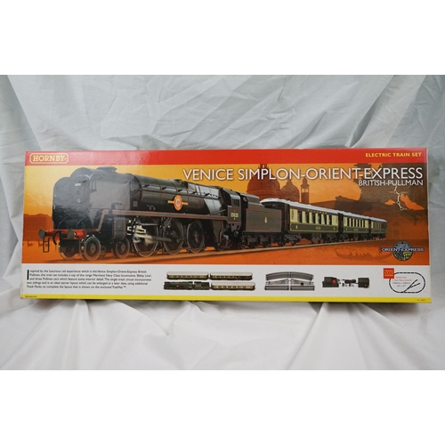 26 - Boxed Hornby OO gauge R1087 Venice Simplon Orient Express British Pullman electric train set with BR... 