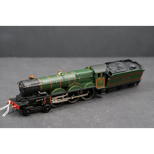 34 - Hornby Dublo Denbigh Castle locomotive with tender in BR green, within custom red box