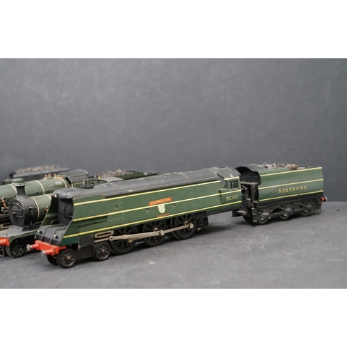 46 - Seven OO gauge built diecast locomotives to include Plymouth, Sir Urre of the Mount etc, condition v... 