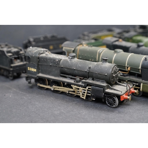 47 - Ten OO gauge built diecast locomotives to include Sir Walter Raleigh, 2-8-0 LMS in black with tender... 