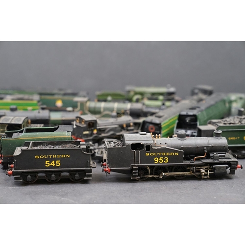 50 - Nine OO gauge built diecast locomotives in various condition plus a quantity of spare and repair par... 