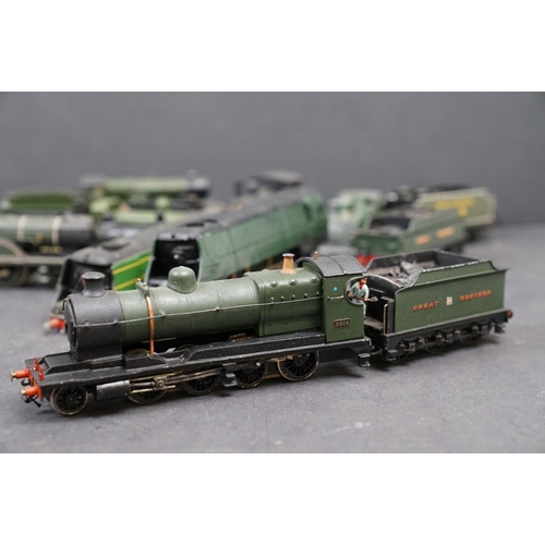 50 - Nine OO gauge built diecast locomotives in various condition plus a quantity of spare and repair par... 