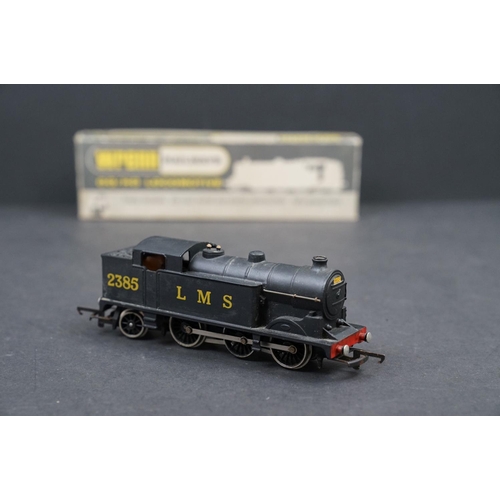 56 - Two boxed Wrenn OO gauge W2215 0-6-2 Tank LMS Locomotives both black livery plus a diecast Wrenn OO ... 