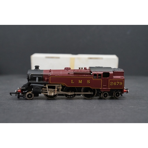 56 - Two boxed Wrenn OO gauge W2215 0-6-2 Tank LMS Locomotives both black livery plus a diecast Wrenn OO ... 