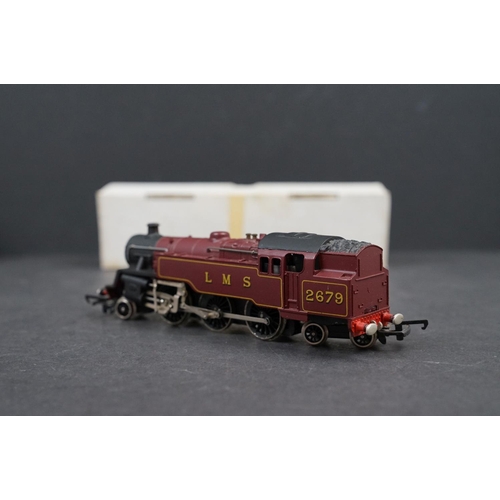 56 - Two boxed Wrenn OO gauge W2215 0-6-2 Tank LMS Locomotives both black livery plus a diecast Wrenn OO ... 