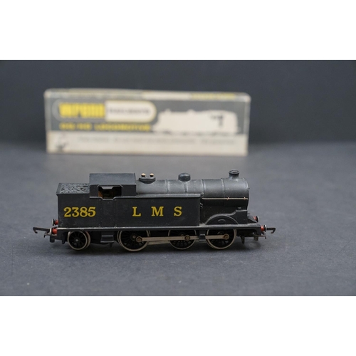 56 - Two boxed Wrenn OO gauge W2215 0-6-2 Tank LMS Locomotives both black livery plus a diecast Wrenn OO ... 