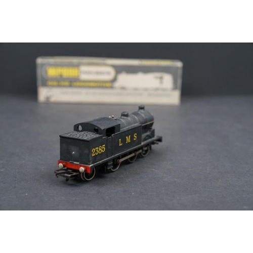 56 - Two boxed Wrenn OO gauge W2215 0-6-2 Tank LMS Locomotives both black livery plus a diecast Wrenn OO ... 