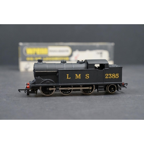 56 - Two boxed Wrenn OO gauge W2215 0-6-2 Tank LMS Locomotives both black livery plus a diecast Wrenn OO ... 