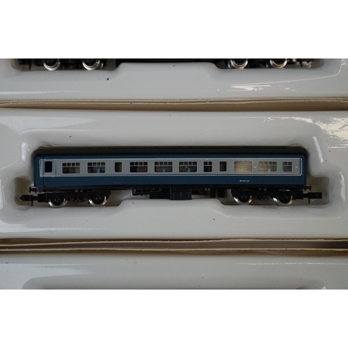 7 - Boxed Graham Farish N gauge 8145 3 Car 57ft Diesel Motor Unit Class 101 DMBS (Motorised) TS & DMC BR... 