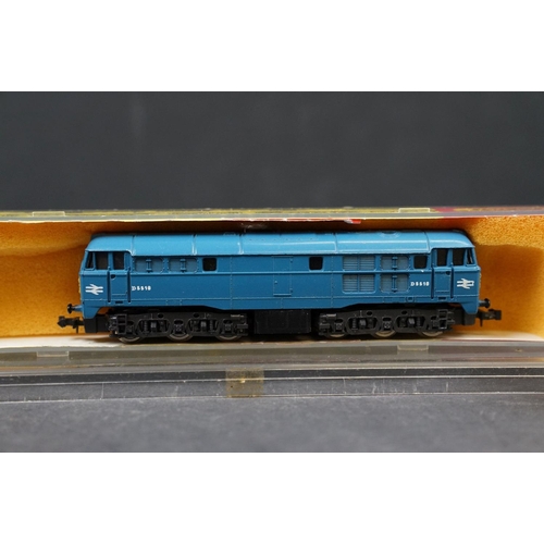 8 - Four cased / boxed Minitrix N gauge locomotives to include N204 Diesel BR D5379 green, N203 Britanni... 