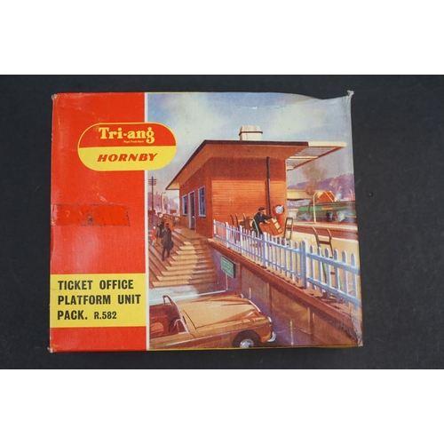 88 - Six boxed Hornby Triang OO gauge model railway accessories to include 4 x R146 Modern Engine Shed, R... 