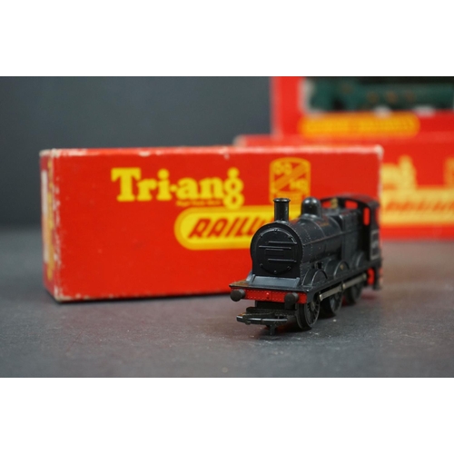 92 - Three boxed OO gauge locomotives to include 2 x Triang (R251 0-6-0 Class 3F Tender Loco black livery... 