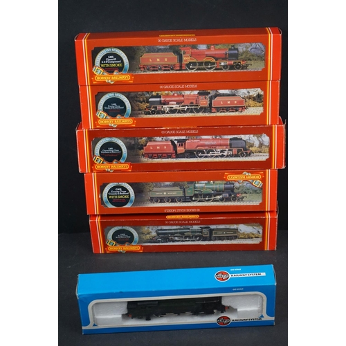 93 - Five boxed Hornby OO gauge locomotives to include R311 LMS Patriot Class Duke of Sutherland, R392 GW... 