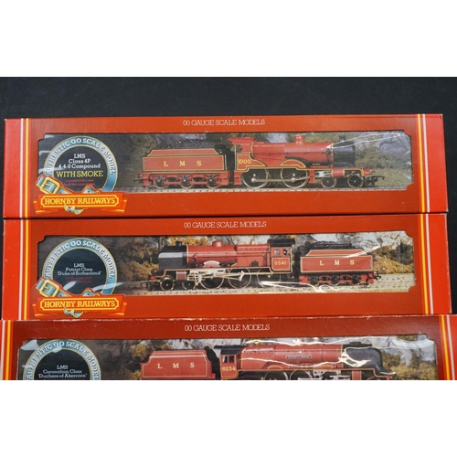 93 - Five boxed Hornby OO gauge locomotives to include R311 LMS Patriot Class Duke of Sutherland, R392 GW... 