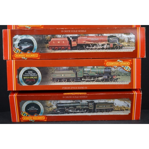 93 - Five boxed Hornby OO gauge locomotives to include R311 LMS Patriot Class Duke of Sutherland, R392 GW... 