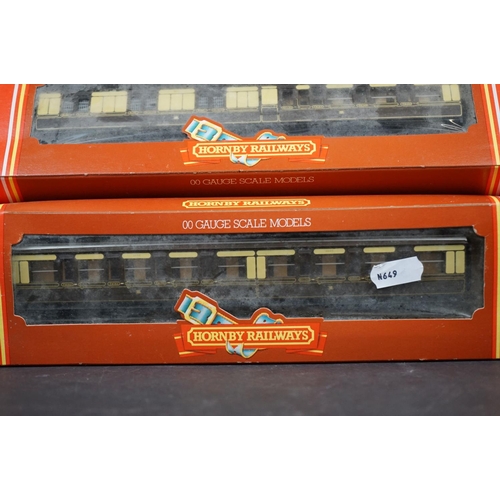 99 - Seven boxed Hornby OO gauge items of rolling stock to include 2 x Super Detail (R4143 Pullman 1st Cl... 